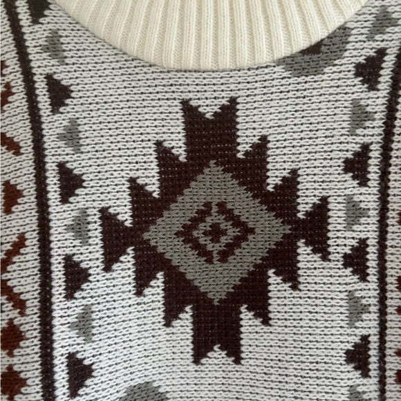 Vintage Aztec Mock Neck Sweater (see measurements) Made in USA - Picture 4 of 11